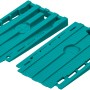 wolfcraft Universalkeile für Laminat- und Designboden Verlege-Set, türkis, Rasterung für präzise Einstellung.