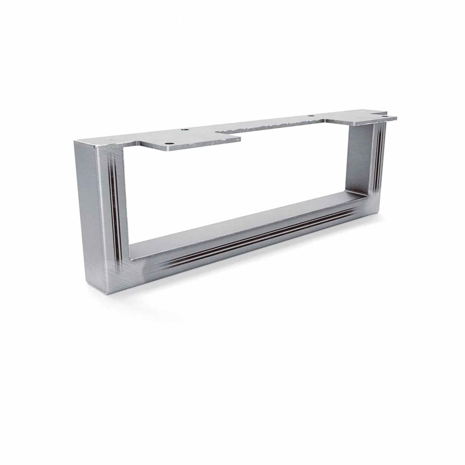 HEVVA Möbelbein GRAZ 10 cm Hoch 30 cm Tief 1 Stück Rohstahl-Klarlack