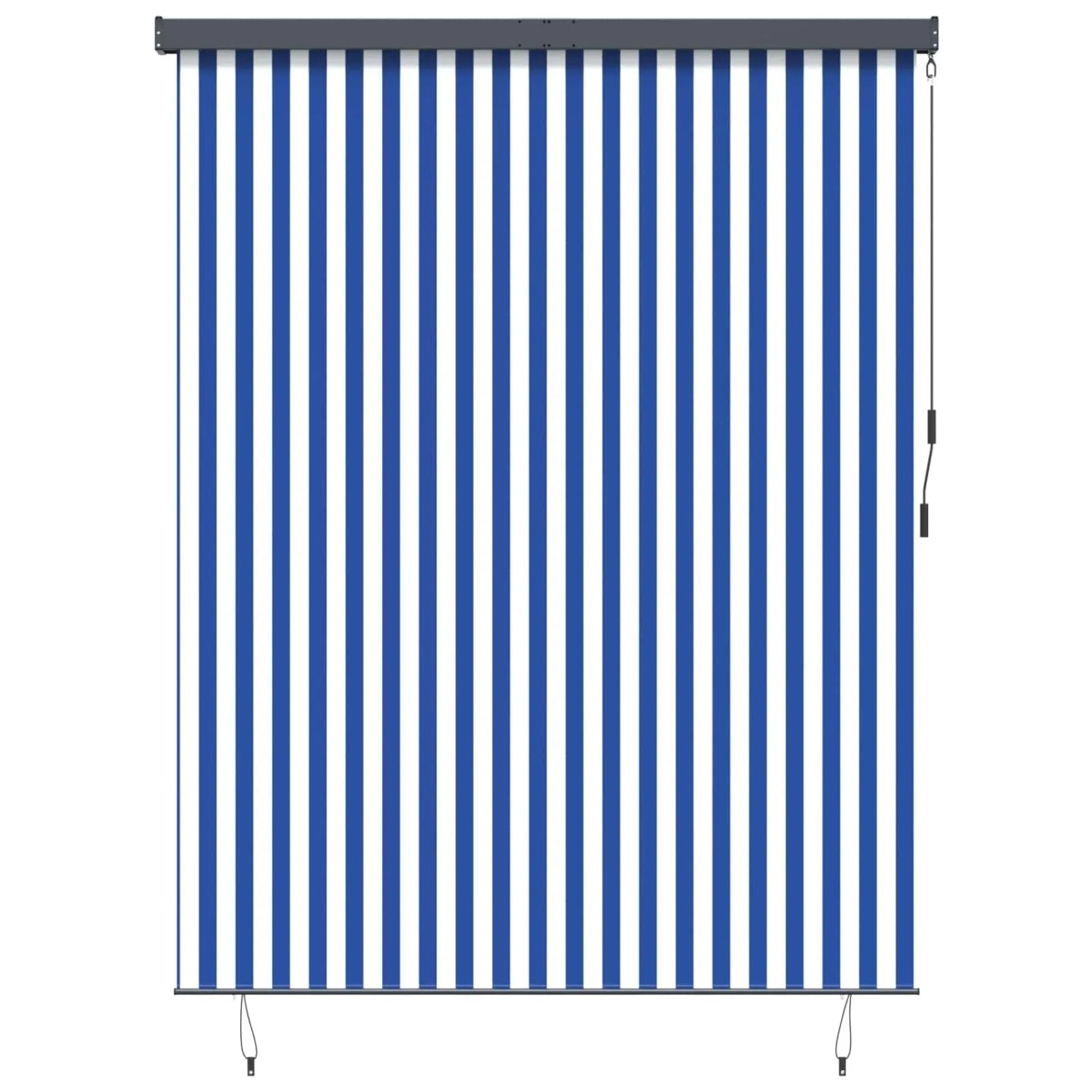 vidaXL Rollo Gestreift Blau und Weiß 200 x 250 cm Stoff und Aluminium 362087