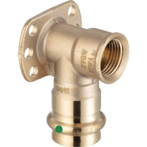 Viega Sanpress Wandscheibe, 15 mm Pressfitting mit 1/2" Innengewinde, rotbraun.