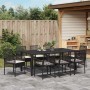 Schwarze 9-tlg. vidaXL Garten Essgruppe aus Poly Rattan mit Tisch und 8 Stühlen.