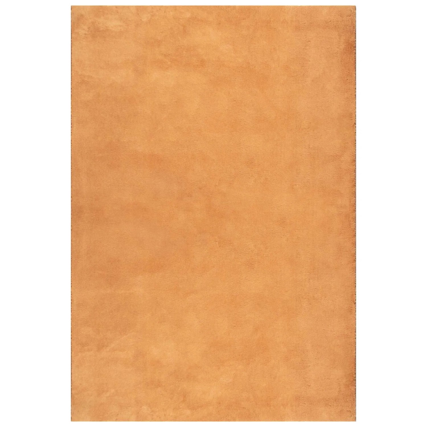 Rechteckiger, einfarbig orangefarbener Floornovo Hochflor Teppich, 340x240 cm.