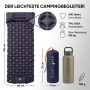 Evocamp Ultraleicht Isomatte mit Kissen, 195x60 cm, dunkelgrau, integrierte Pumpe, kleines Packmaß, 700g für Camping.