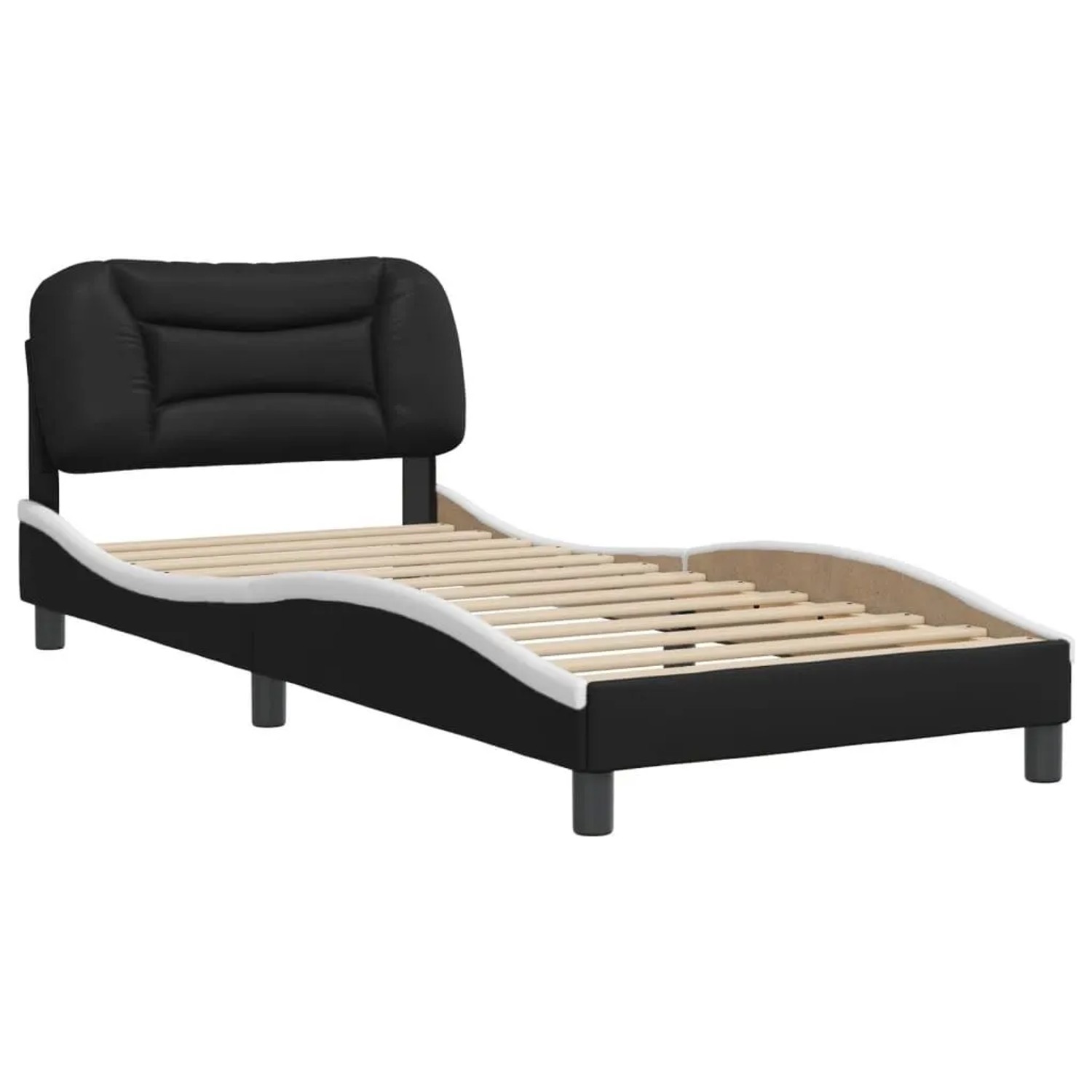 vidaXL Bettgestell ohne Matratze Hvar Schwarz und Weiß 90x200 cm Kunstleder günstig online kaufen