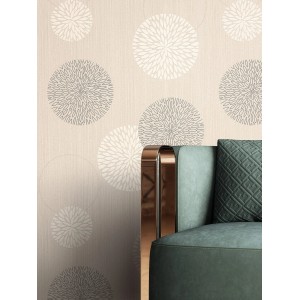 Newroom Vliestapete Raina Beige Kreise Retro FSC®