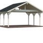 Palmako Doppelcarport Robert aus Holz, tauchgrundiert, transparent, 555x372 cm.