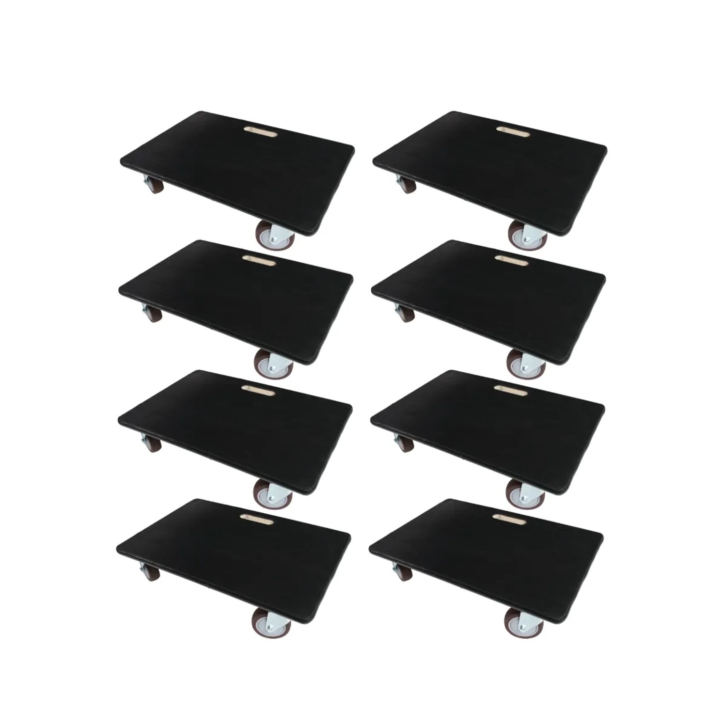 PROREGAL MegaDeal 8x Transportroller 4 Rollen HxBxT 15x40x60 cm Traglast 500kg Gummibelag