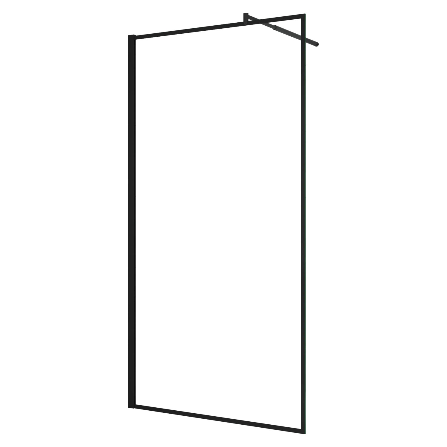 AICA 120x200cm Walk In Schwarz Aluminiumrahmen Duschwand mit Flexiblen Stabilisator Duschabtrennung 8mm NANO Glass F123B