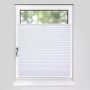 Weißes Plissee Basic 45x150cm am Fenster, blickdicht und ohne Bohren mit Klemmfix. Sicht- & Sonnenschutz für Wohnräume.