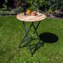 Runder Klapptisch Ø78 cm aus Metall und Holz, ideal für Garten und Balkon.
