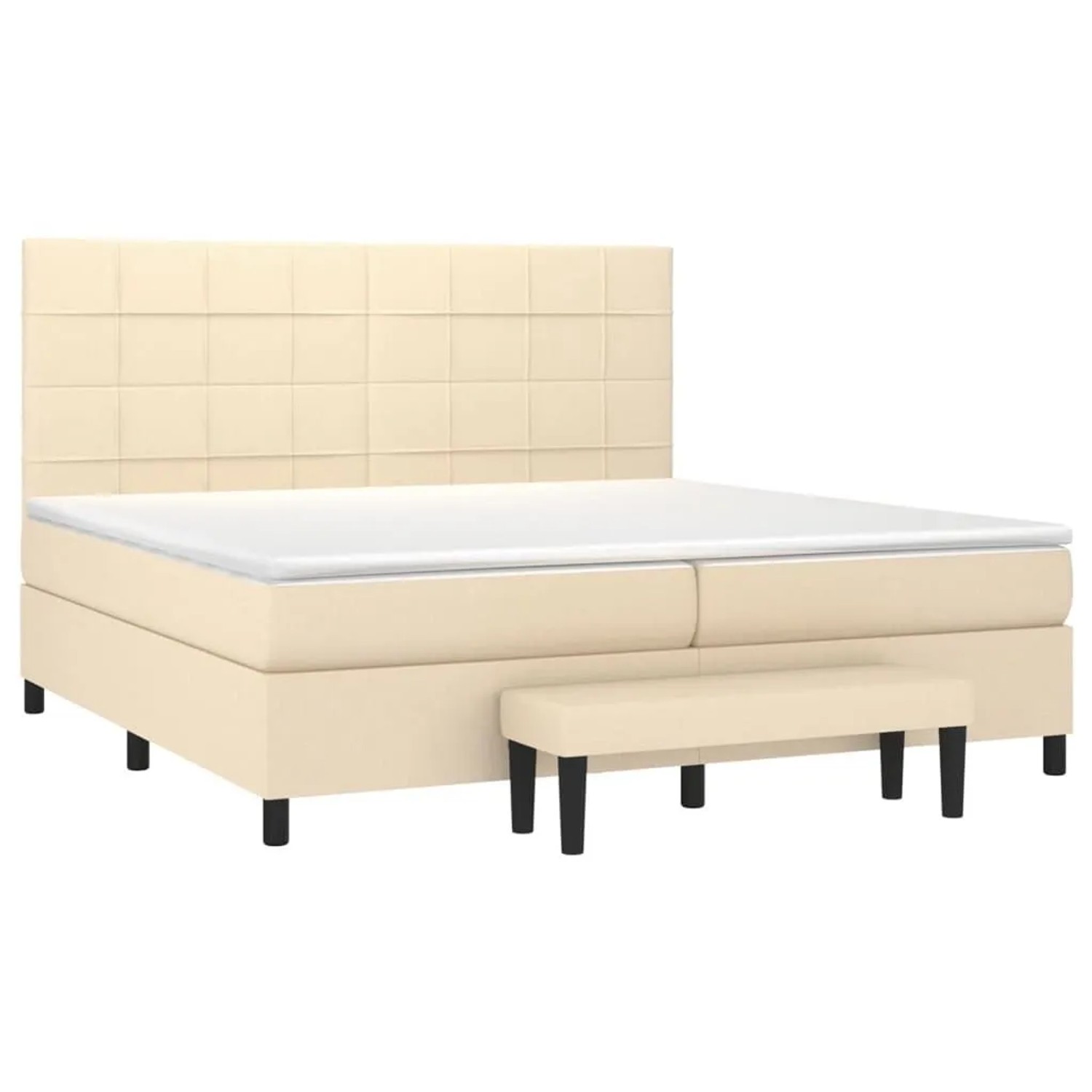 vidaXL Boxspringbett mit Matratze Creme 200x200 cm Stoff 3136626 günstig online kaufen