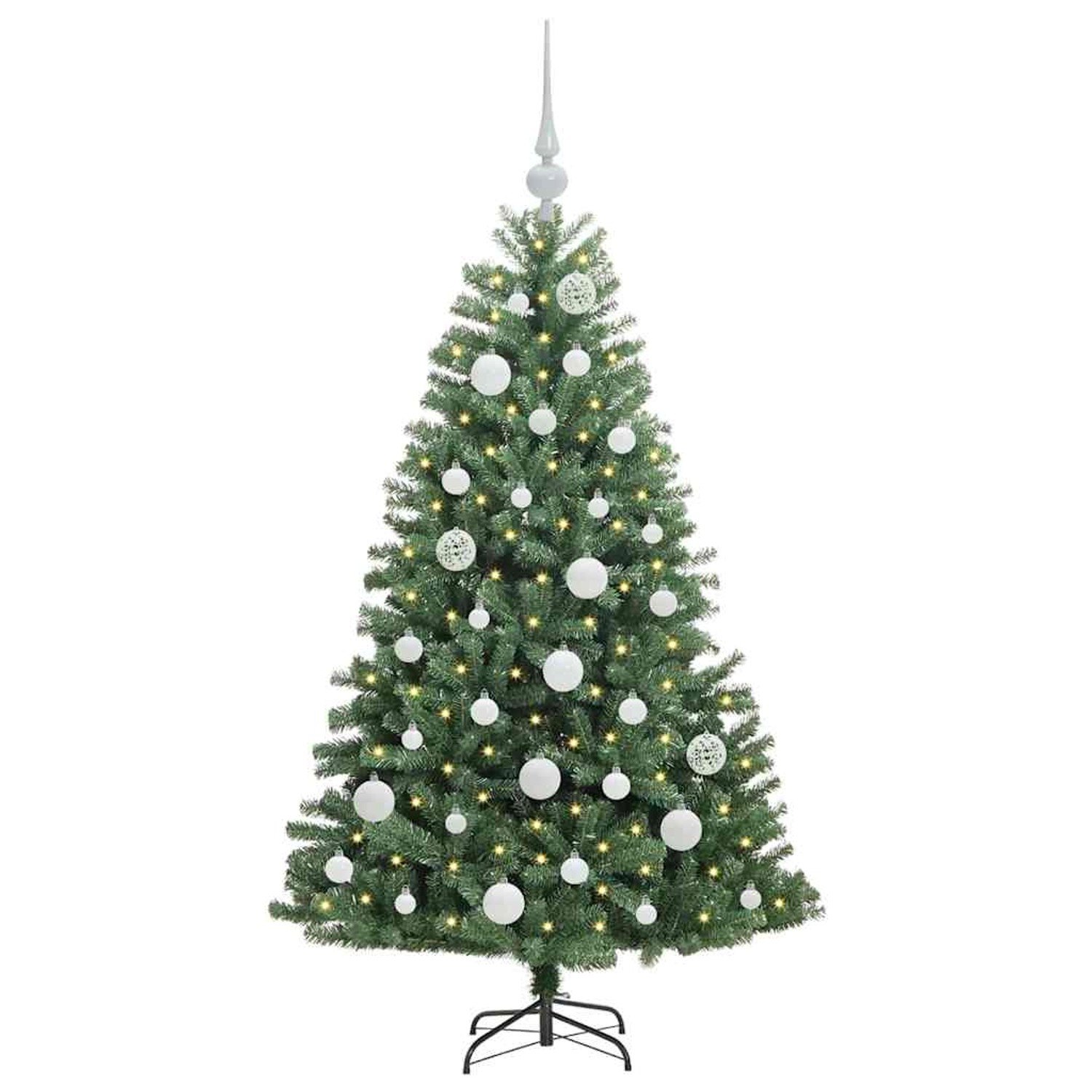 vidaXL Künstlicher Klappbarer Weihnachtsbaum mit 150 LEDs Grün 120 cm 3395472