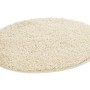 Runder, cremefarbener Hochflorteppich Frisbee mit 40 mm Florhöhe und weicher Oberfläche.