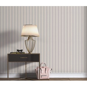 Erismann Vliestapete Versailles Entree mit Streifen in Taupe, klassisch elegant.