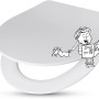 Weißer baliv WC-Sitz Balonne aus Duroplast mit Comic-Motiv für modernes Bad.