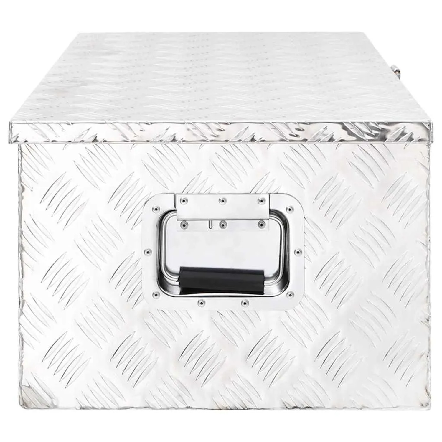 DELUKE Aluminiumbox Mit Deckel Abschließbar Alubox Deichselbox Alu Anhängerbox Werkzeugkiste Transportbox Metallkiste 90x47x33,5cm Silber_4