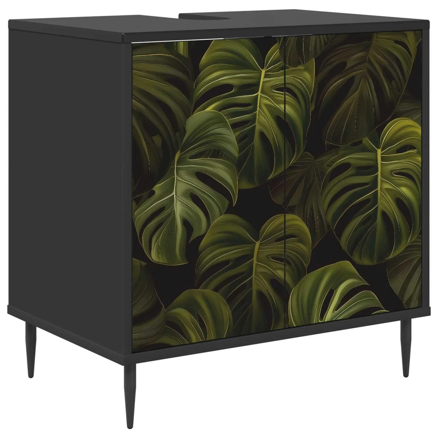 vidaXL Badezimmerschrank ELBURG Schwarz Eichen-Optik 60 x 40 x 61 cm 8007413