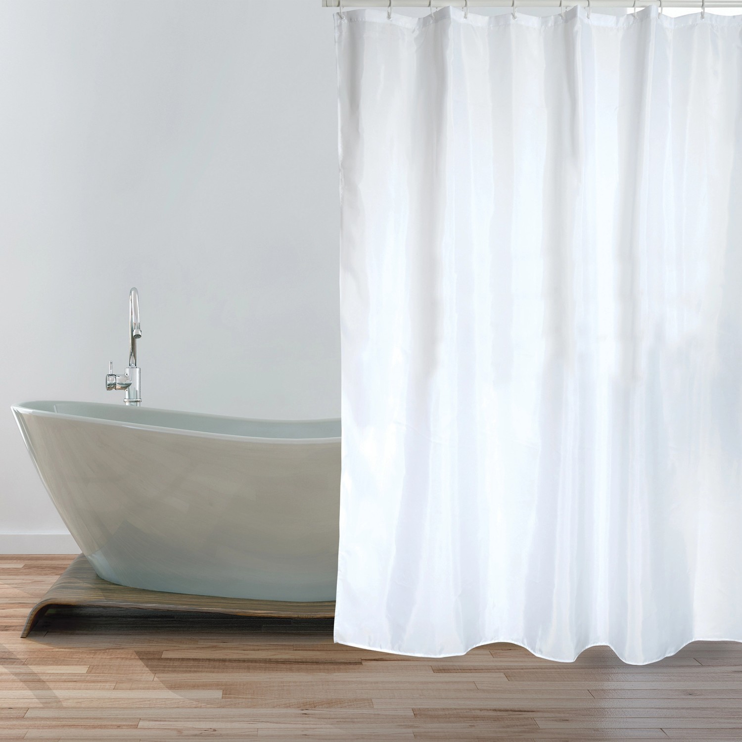 MSV Duschvorhang Snow EVA 140 cm x 180 cm Weiß günstig online kaufen