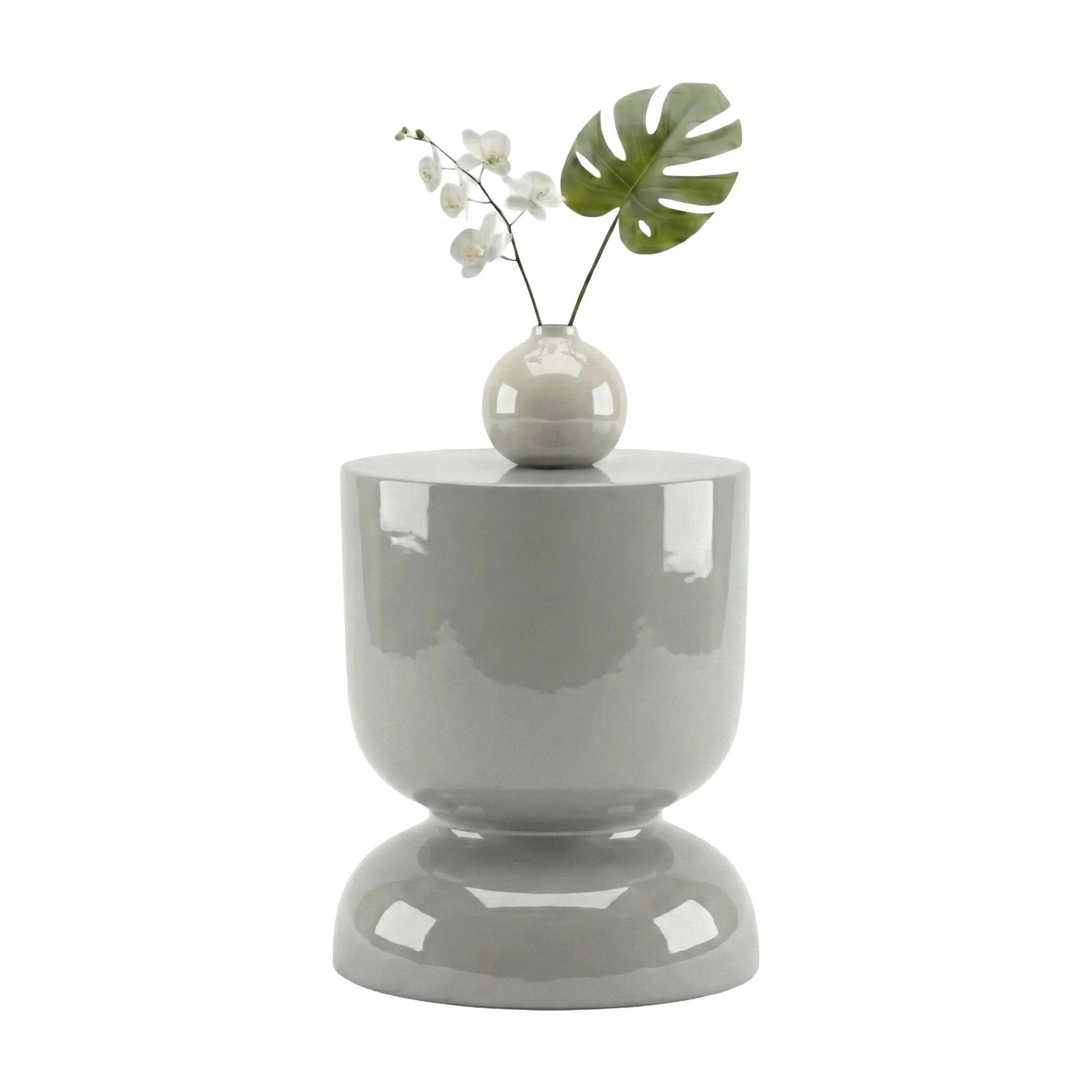 Relaxdays Beistelltisch Sanduhrdesign Eisen Hellgrau Multifunktional 46 cm x 36 cm