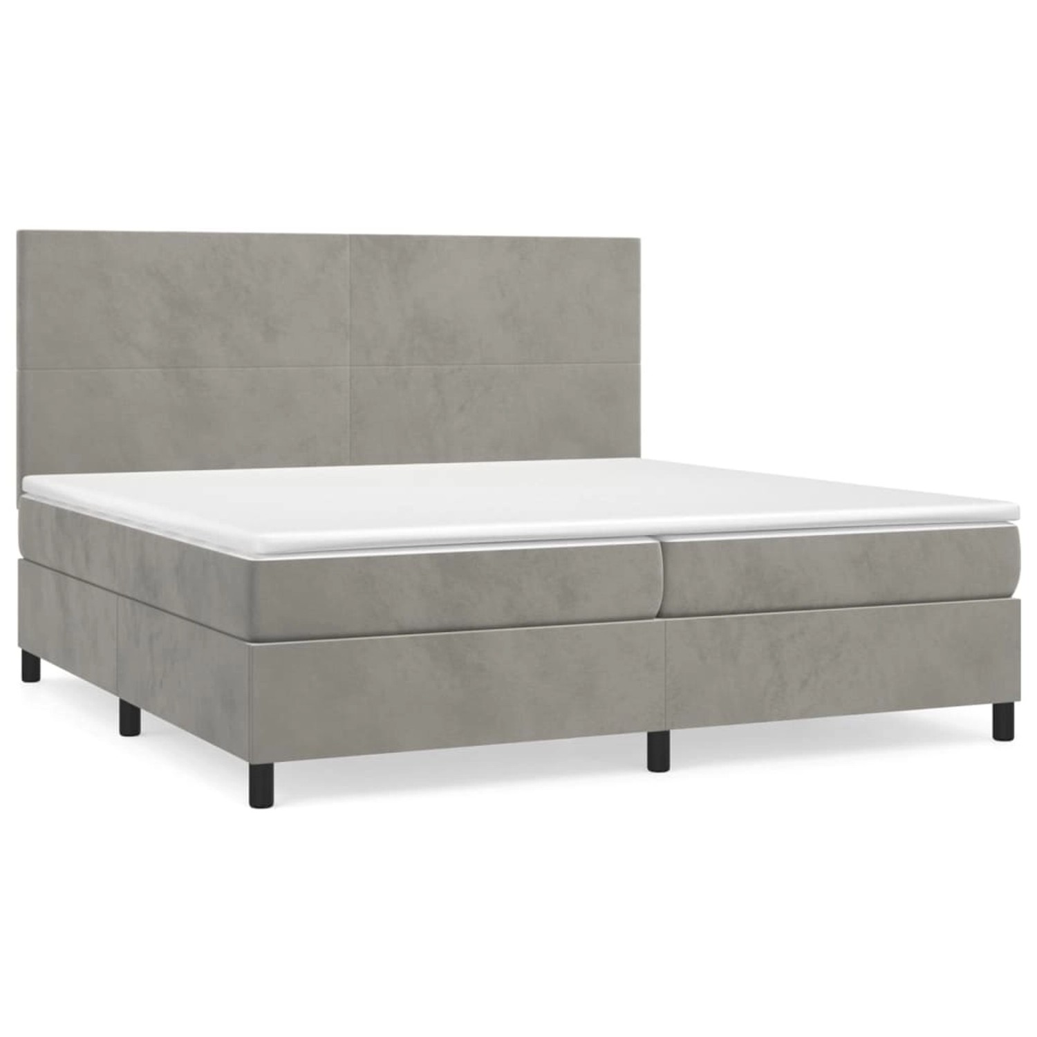 vidaXL Boxspringbett mit Matratze Hellgrau 200x200 cm Samt 3142923 günstig online kaufen