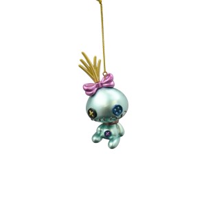 Disney Scrump Weihnachtsanhänger, metallisch grün, 9 cm, Baumbehang.