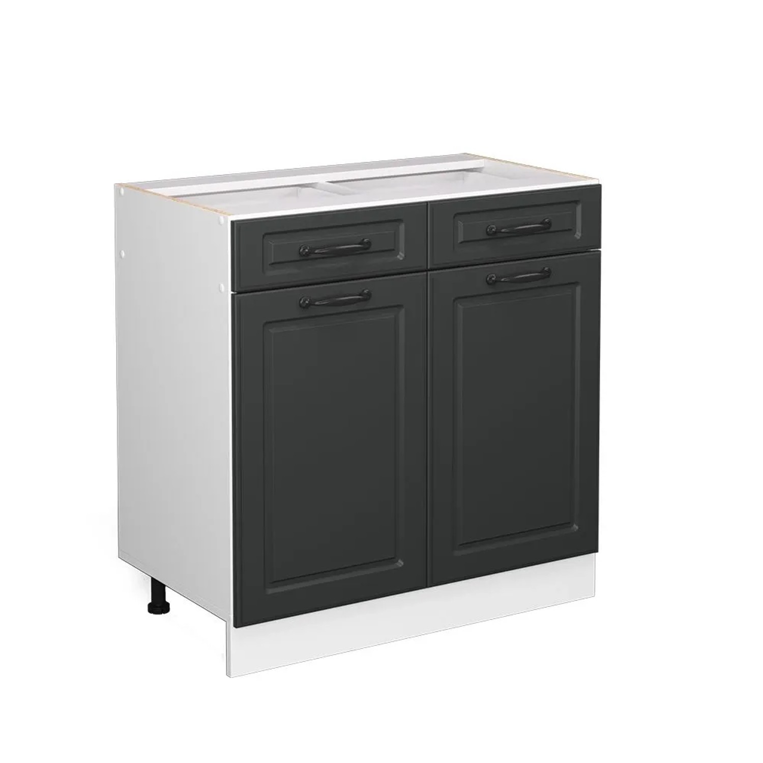 Vicco Küchenunterschrank R-Line Anthrazit Landhaus Weiß 80 cm ohne Arbeitsplatte