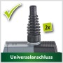 Heissner Aqua Stark Teichpumpe: Detailaufnahme des Universalanschlusses (2 Stück).