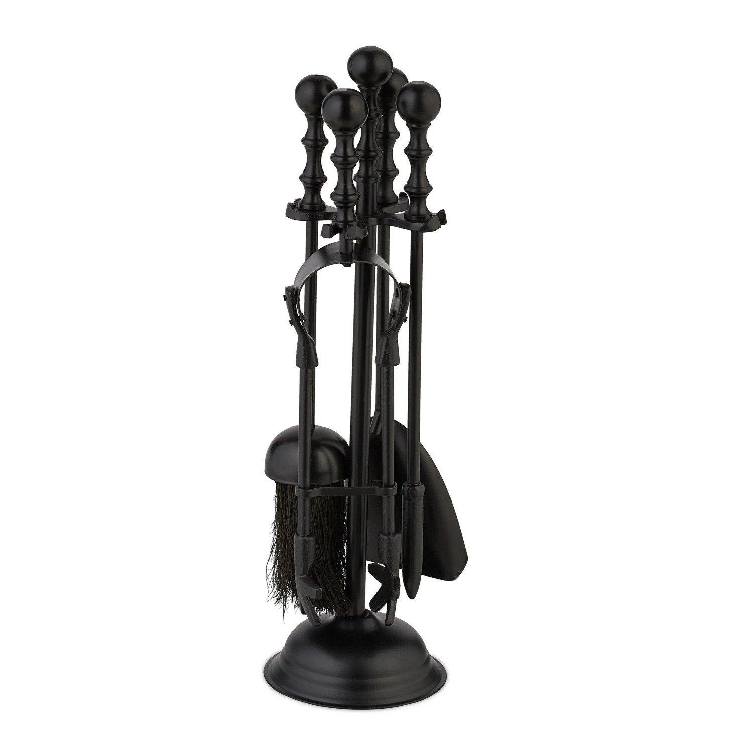 Relaxdays Kaminbesteck Metall Schwarz Feuerfest 41 cm x 11,5 cm 1,3 kg