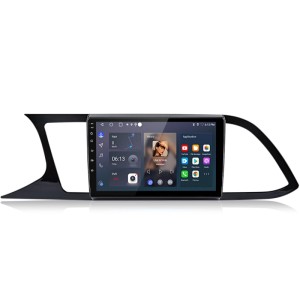 Junsun Autoradio für Seat Leon 3 mit großem Touchscreen, schwarzem Rahmen und Apps. Autoelektrik mit Bluetooth & WLAN.