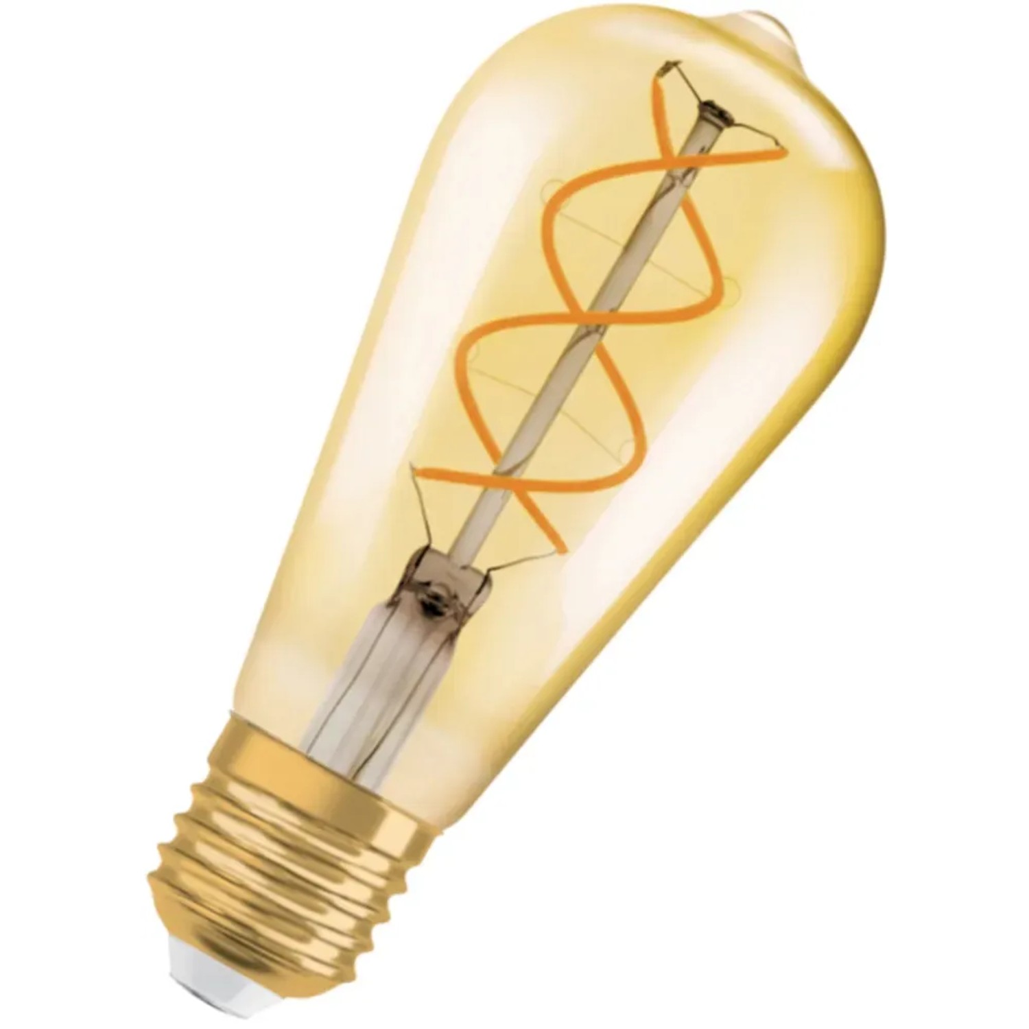 Osram LED Leuchtmittel E27 ST64, 4W, goldgetönt, warmes Licht.