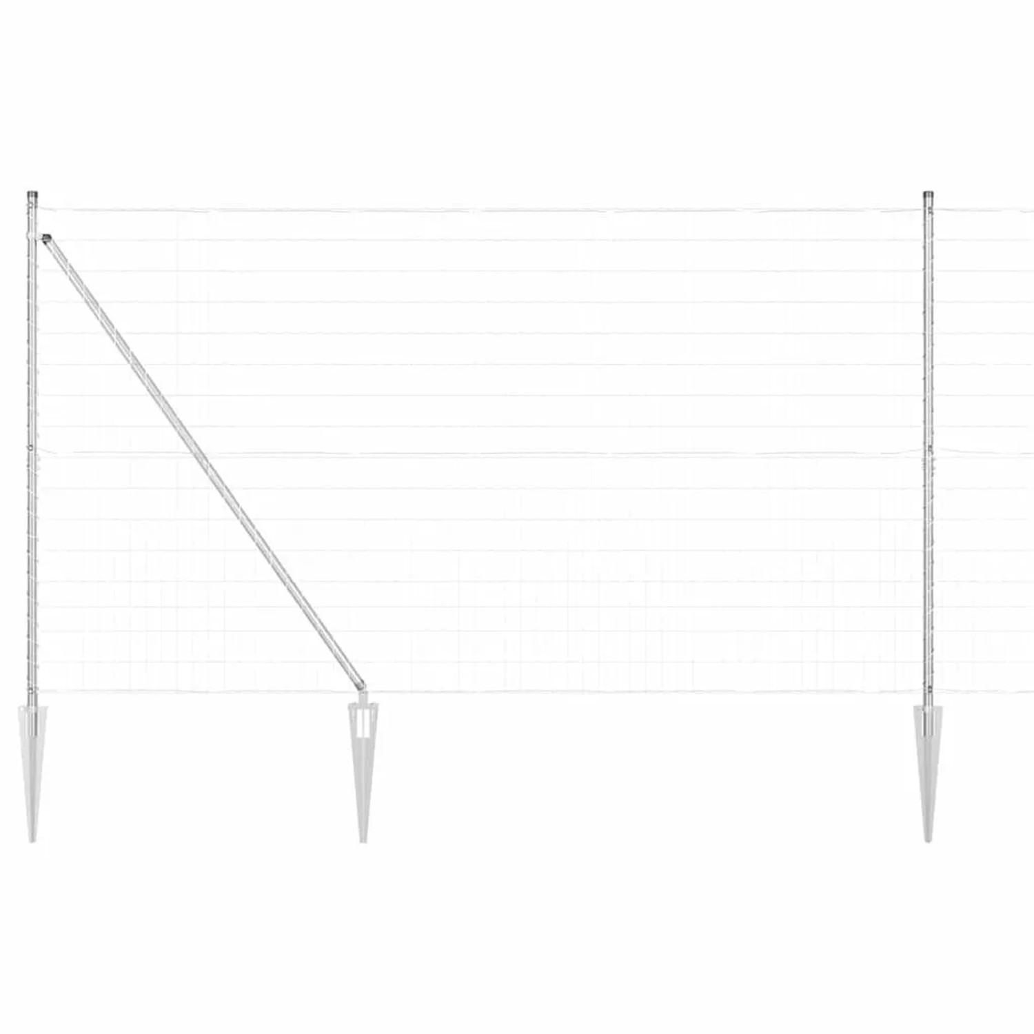 vidaXL Zaun mit Pfosten Silber 1,5 x 10 m Stahl 3350738 günstig online kaufen