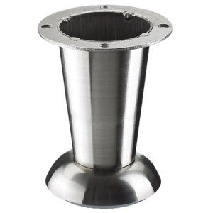 Hettich Möbelfuß Fada, 100mm, Edelstahl-Optik. Möbelbein für Tische und Schränke.