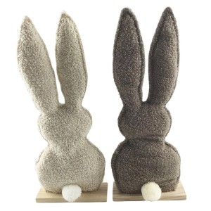 Boltze Dekoaufsteller Owen, 2 Hasenfiguren in Beige und Braun, Osterdeko.