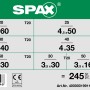 Spax Universalschrauben Senkkopf, T-Star plus Antrieb, 245 Stück, Wirox Stahl.