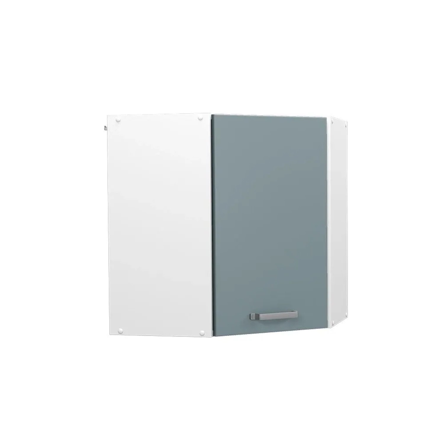 Vicco Eckhängeschrank R-Line Küchen-Eckschrank Blau-Grau Weiß 57 cm