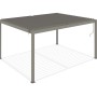 Freistehende, taupefarbene Cazeboo Piana Bioklimatische Pergola 4x3m aus Aluminium.