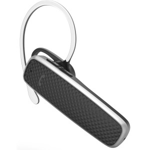 Schwarzes Hama Mono-Bluetooth-Headset MyVoice 700 mit Ohrbügel.