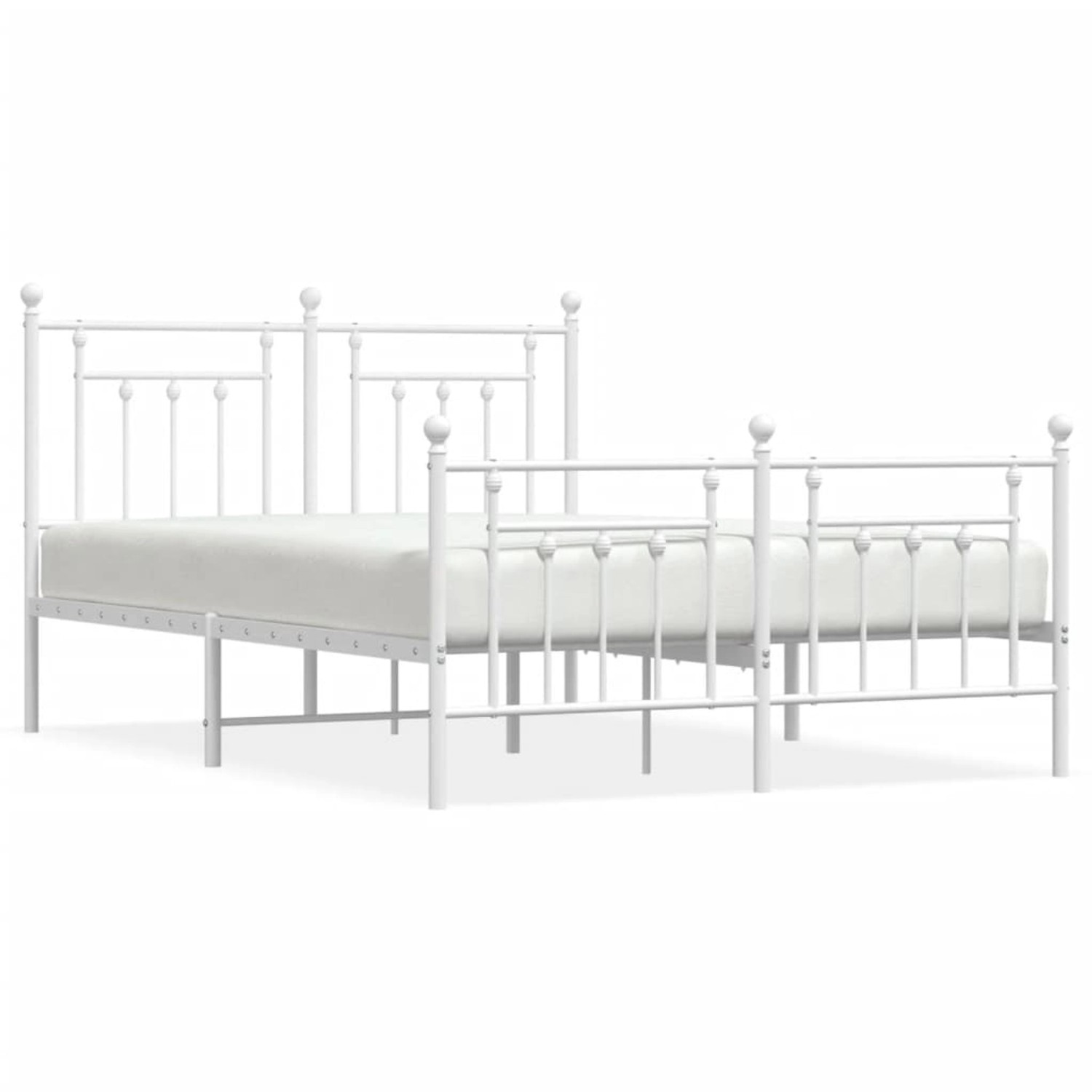 vidaXL Bettgestell mit Kopf- und Fußteil Metall Weiß 140x190 cm Modell 4184 günstig online kaufen