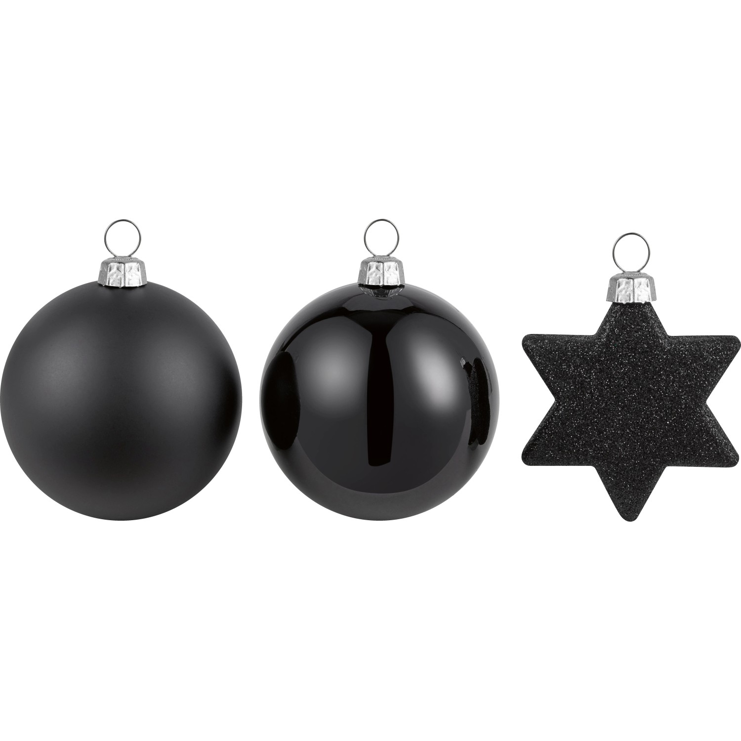 Christbaumkugel-Set Kunststoff Ø 6 cm 50-teilig Schwarz