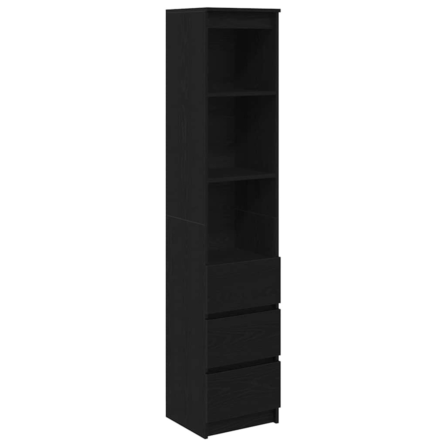 vidaXL Highboard Schwarz Eichen-Optik 37,5x35x180 cm Holzwerkstoff 861662 günstig online kaufen