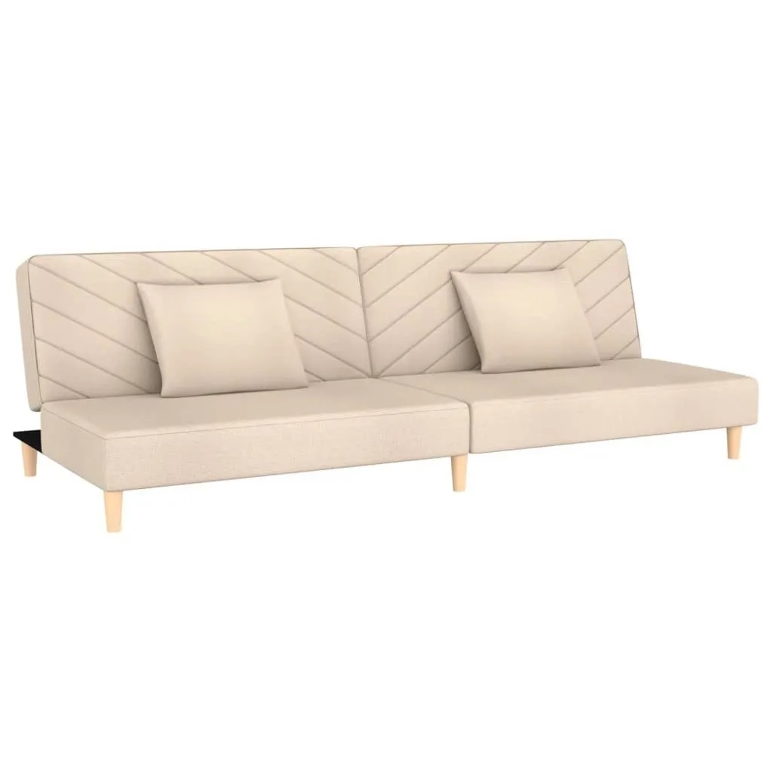vidaXL Schlafsofa 2-Sitzer mit 2 Kissen Creme Stoff 375890 günstig online kaufen