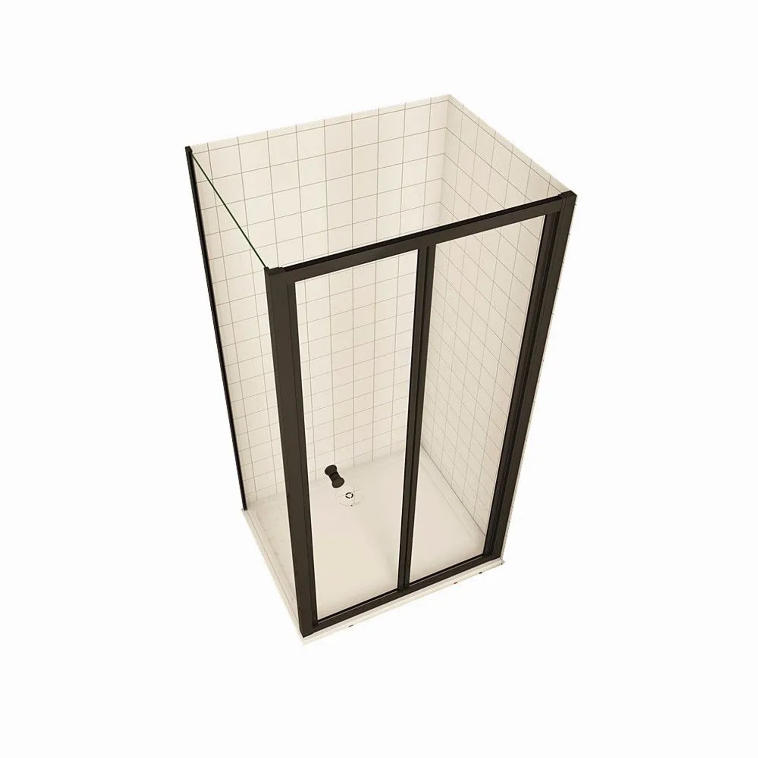 Duschparadies 76 x 80 x 195cm Duschkabine Falttür Mit Seitenwand 5mm Nano Glas Dusche Schwarz