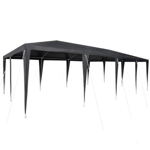 Anthrazitfarbenes Partyzelt von vidaXL, 800x400x266 cm, aus Polyethylen und Stahl.