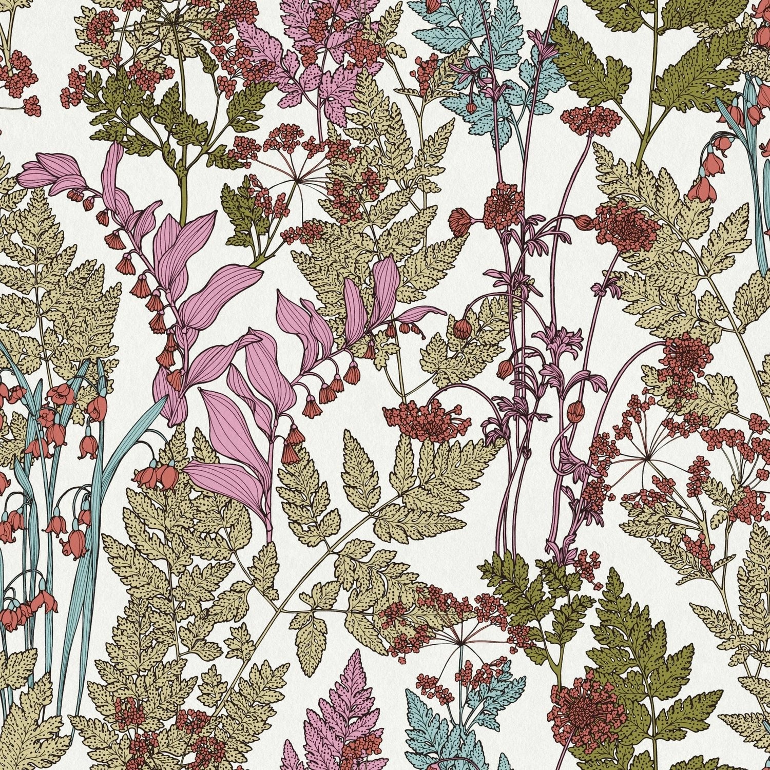 PROFHOME 377513-GU Blumen Tapete Floral Matt Creme Grün Blau 0,53 m x 10,05 günstig online kaufen