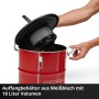 Einhell Aschesauger TC-AV 1830 D: Roter Aschestaubsauger mit geöffnetem Deckel und Filter.