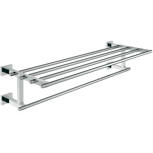Grohe Essentials Cube Multi-Badetuchhalter aus Chrom, Handtuchhalter mit Ablage.