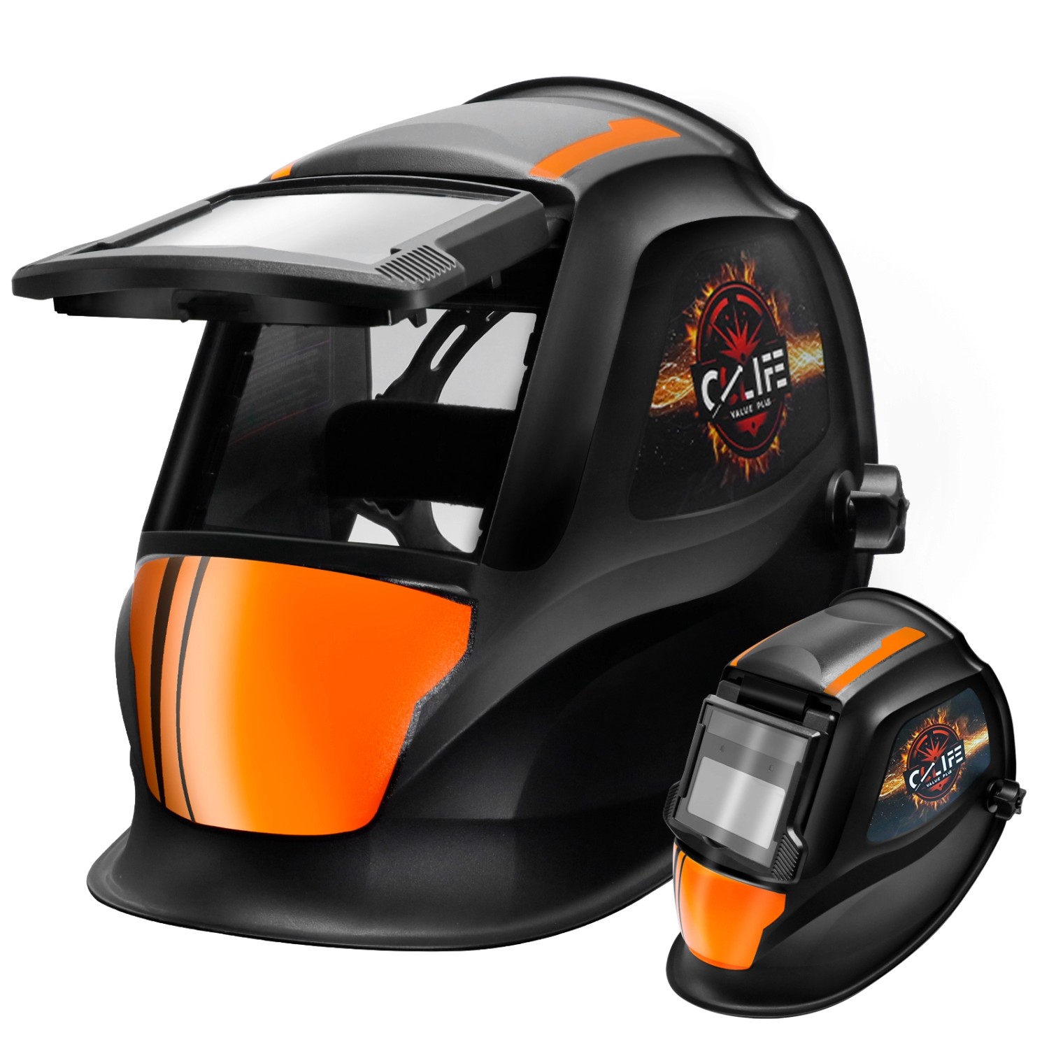 CCLIFE Hochklappbarer Wahre Farbe Automatik Schweißhelm 2 Sensoren 1/1/2/2 UV/IR-Schutz DIN16