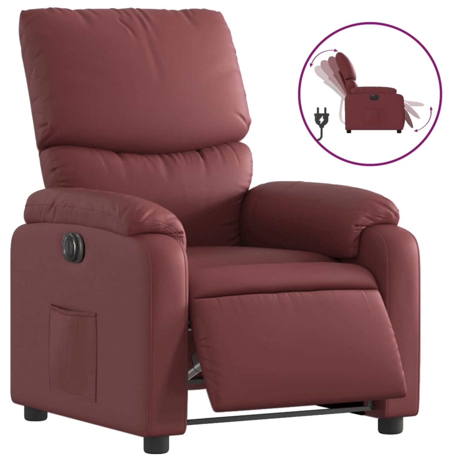 vidaXL Relaxsessel Elektrisch Weinrot Kunstleder 3204876 günstig online kaufen