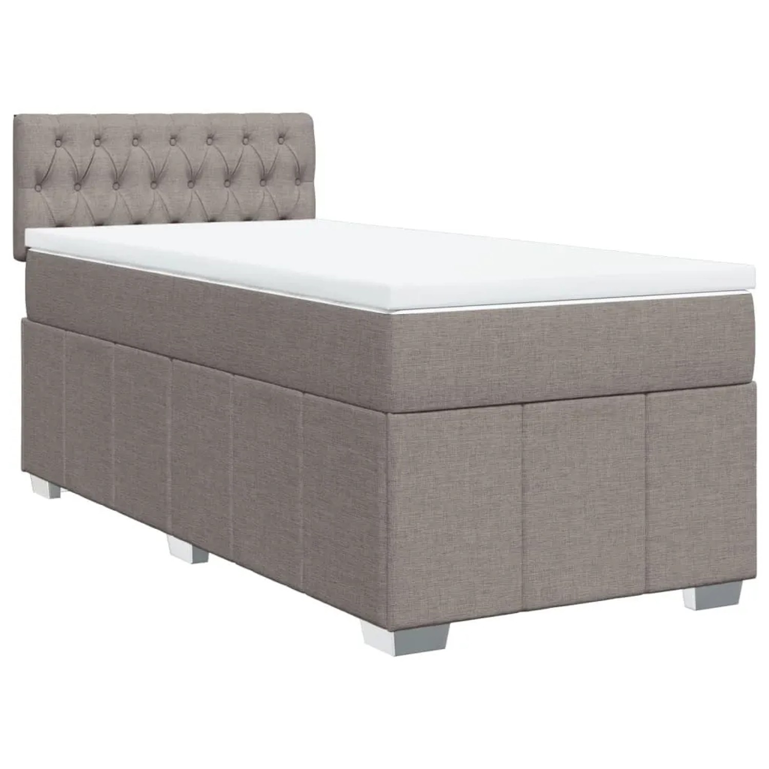 vidaXL Boxspringbett mit Matratze Taupe 90x190 cm Stoff 3289234