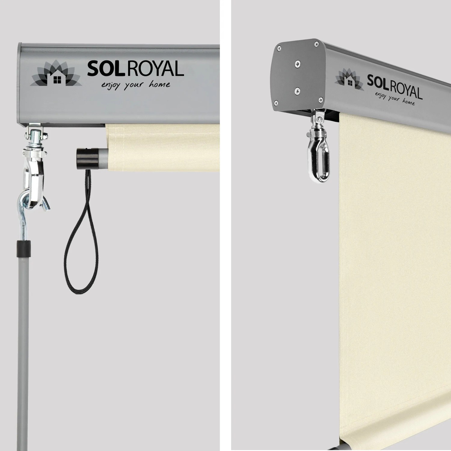 Sol Royal Senkrechtmarkise MS5, 1,6x2,5m, beige. Sicht- und Sonnenschutz für Balkon und Terrasse.